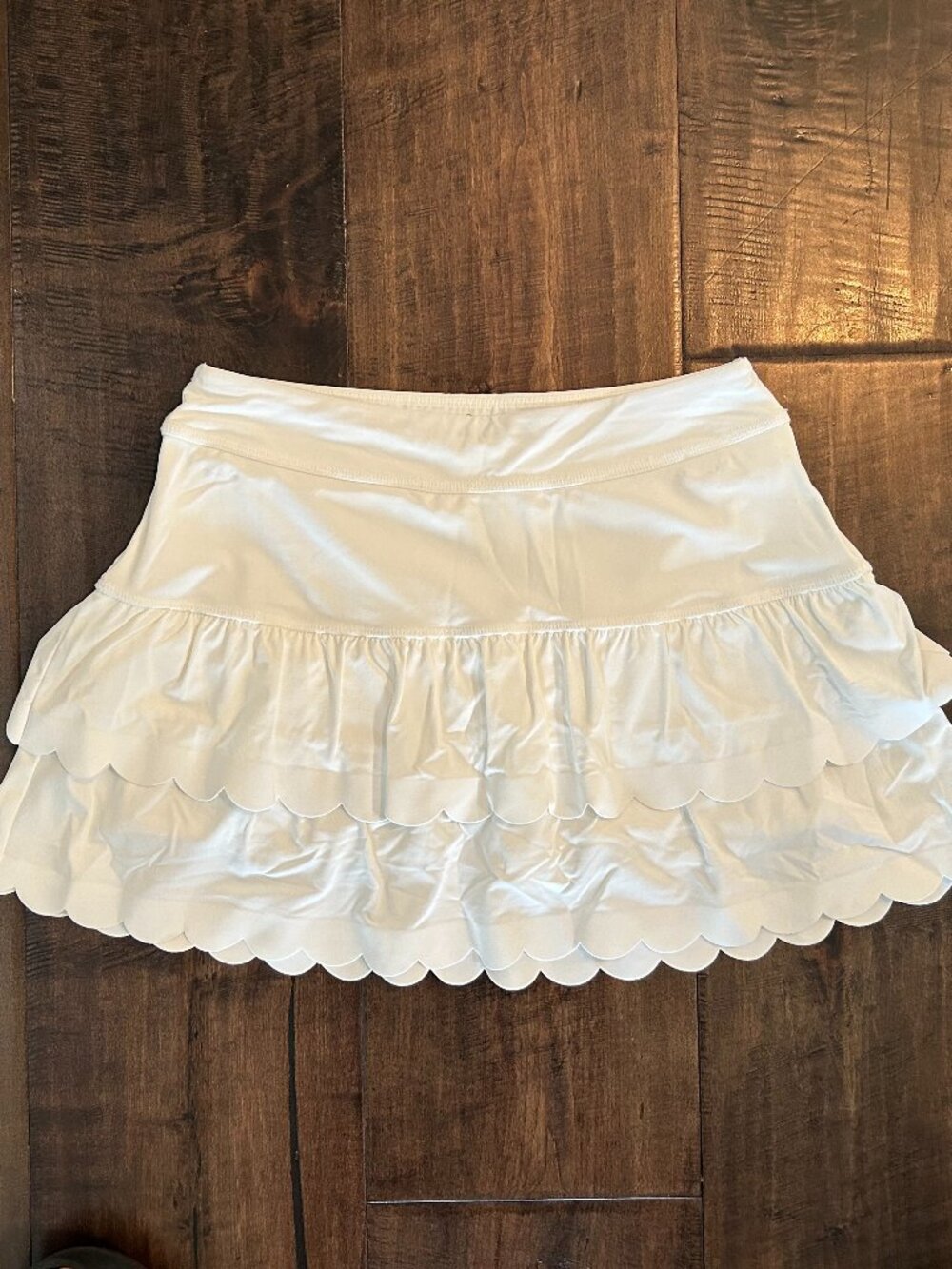 LILLY PULITZER Luxletic Miesha Scallop Tennis Golf Skirt White Size S
